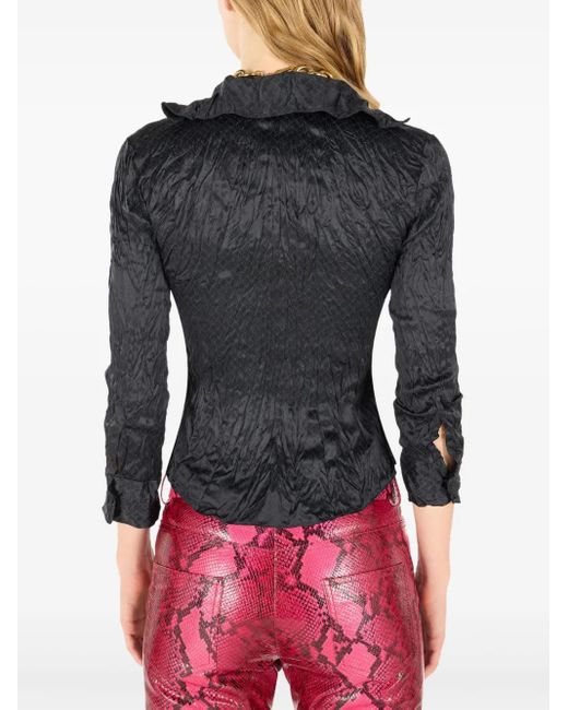 Camicia Con Effetto Stropicciato di Roberto Cavalli in Black