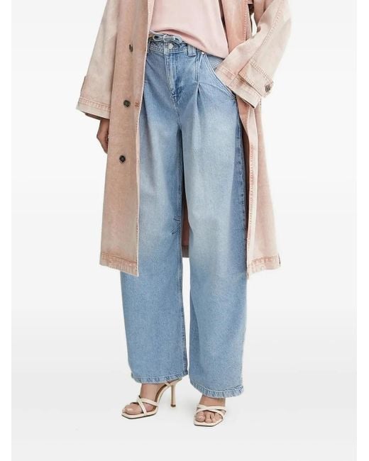Boss Blue Pleated Drawstring Jeans