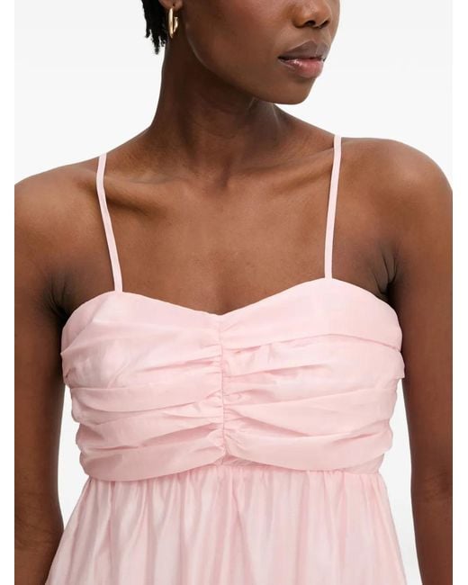 Morgan Pink Ruched Tiered Mini Dress