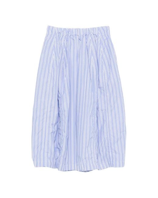 Bellerose Blue Cinley Striped-Pattern Midi Skirt
