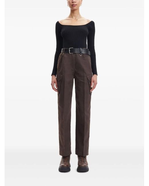 Samsøe & Samsøe Black Ribbed Scoop-Neck Top