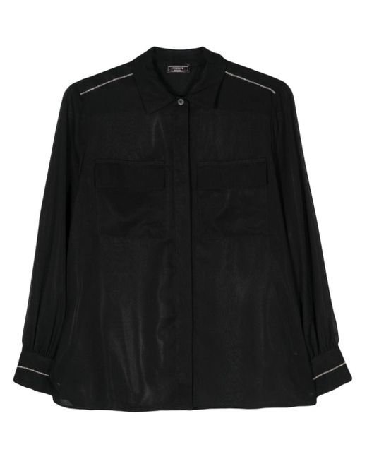 Peserico Black Semi-sheer Shirt