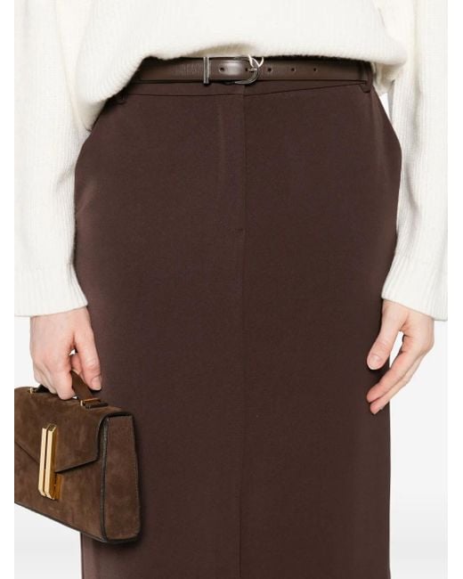 Marella Brown Pencil Midi Skirt