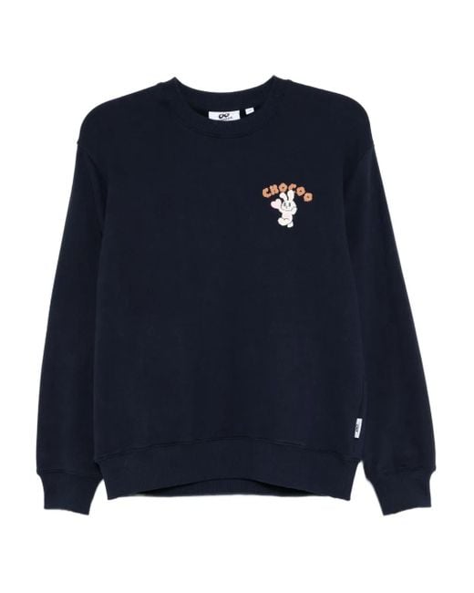 Chocoolate Blue Logo-Embroidered Sweatshirt