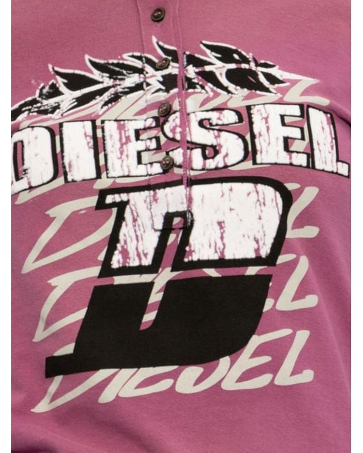 DIESEL Pink Long Sleeve T-Shirt 'T-Uncutie-Stripe-Ls'