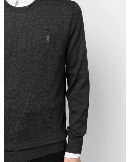 Polo Ralph Lauren Black Crew-neck Wool Sweater for men