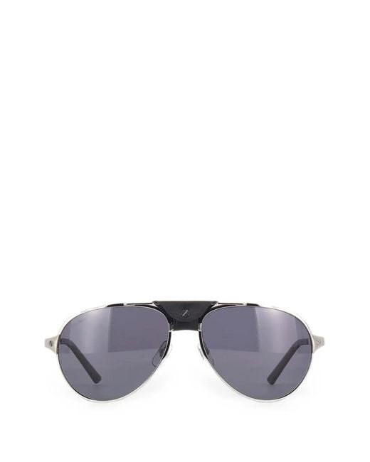 Cartier Gray Santos Pilot-Frame Sunglasses