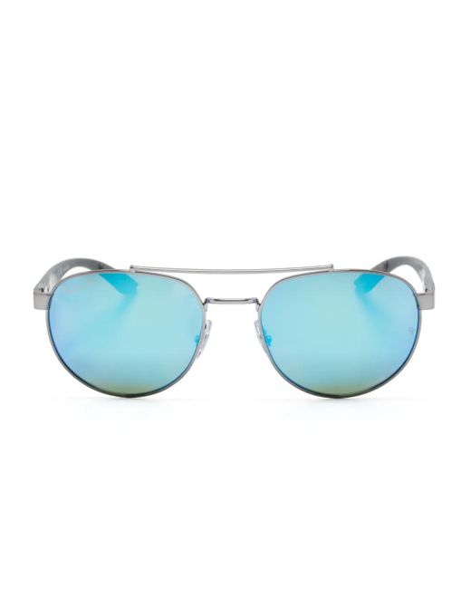 Ray-Ban Blue Chromance Polarized Geometric-Frame Sunglasses