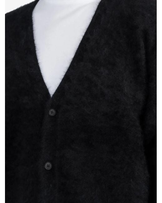 stein Black Brushed-Knit Cardigan for men