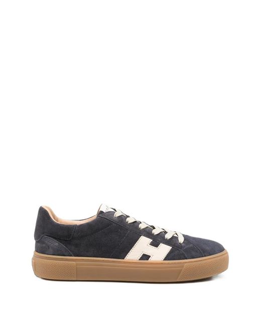 Hogan White Logo-Patch Sneakers for men
