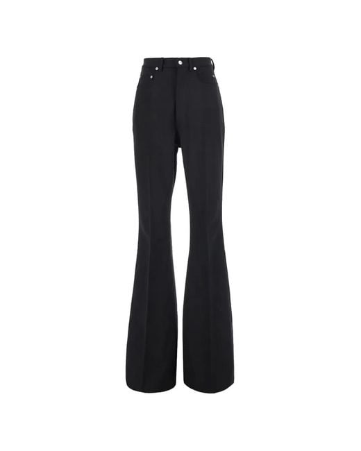 Rick Owens Black Flared-Leg Trousers
