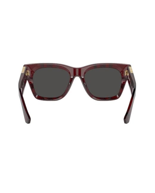 Burberry Gray Checkered Wayfarer-Frame Sunglasses