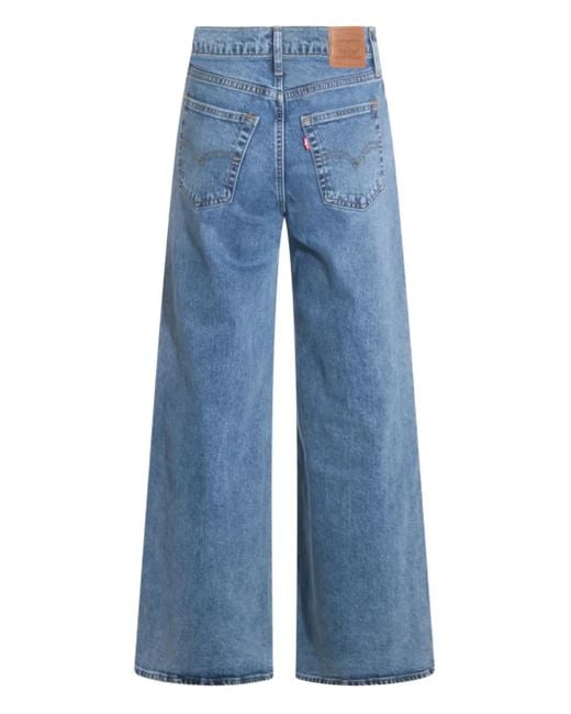 Levi's Jeans Met Wijde Pijpen En Knopen in het Blue