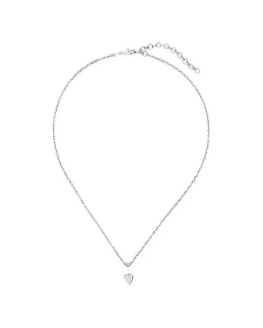 Yoj White Loff Heart Pin Necklace