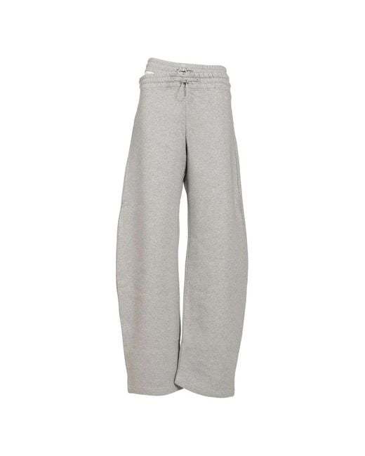 The Attico Gray Double-Waistband Joggers
