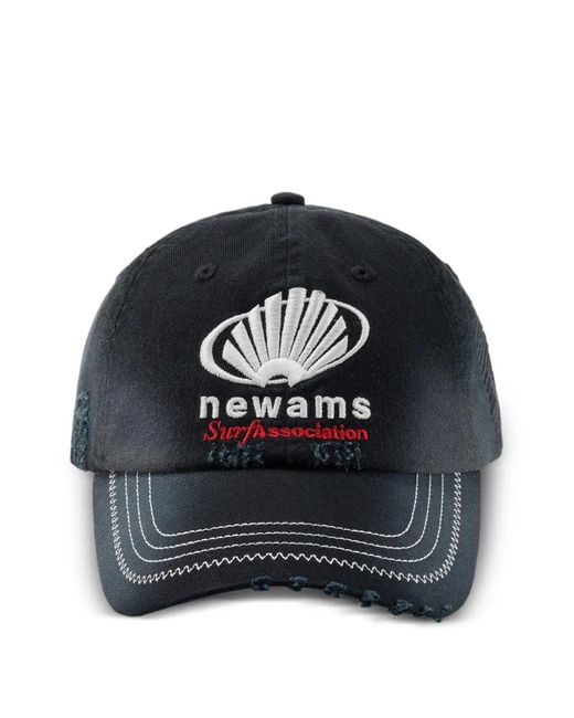 New Amsterdam Black Casquette Effet-Usé À Logo Brodé for men