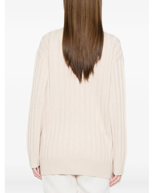Fendi White Ribbed Pocket Cardigan