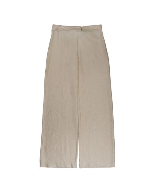 OSCAR THE COLLECTION Natural Crinkled Wide-Leg Trousers