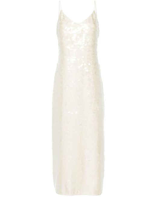 Samsøe & Samsøe White Sally Paillette-embellished Maxi Dress