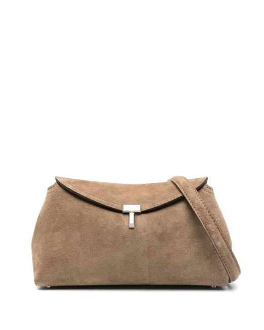 Sac Porté Épaule T-Lock En Daim Totême  en coloris Natural