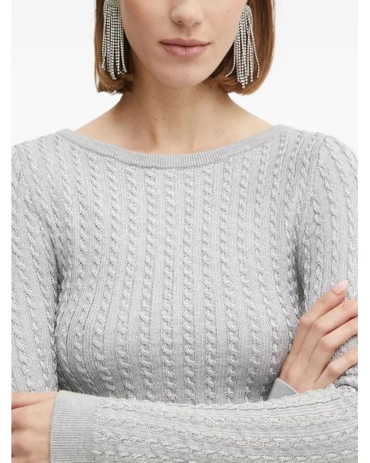 Guess White Cable-Knit Sweater