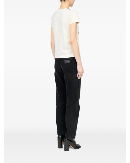 MM6 by Maison Margiela White Apple-Print T-Shirt