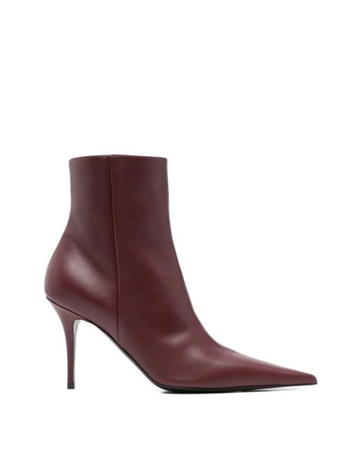 AMINA MUADDI Purple Barbara Bootie 90 Pointed-Toe Boots