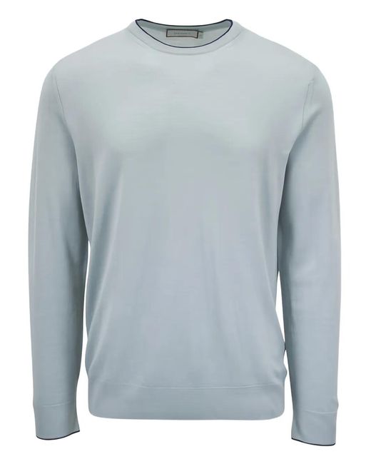 Canali Herren Pullover mit gerippten Bündchen in blau