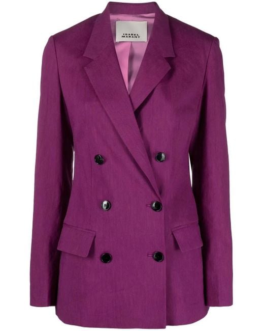 Isabel Marant Purple Sheril Double-Breasted Blazer