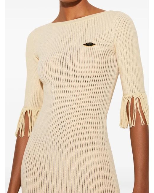 Robe Courte Frangée À Plaque Logo Emilio Pucci en coloris Natural