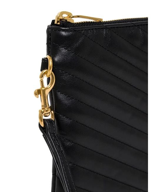 Saint Laurent Black Cassandre Matelassé A5 Pouch