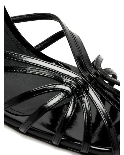 ALEVI Black Mel Stiletto Caged Sandals