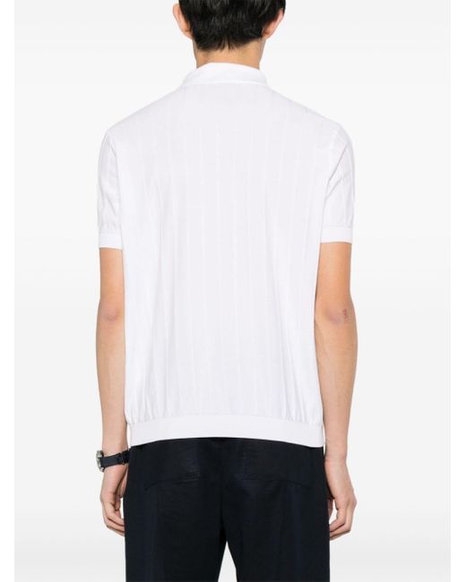 Paul & Shark White Fresco Cotton Polo Shirt for men