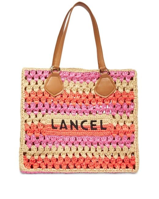 Lancel Red Summer Mania Tote Bag
