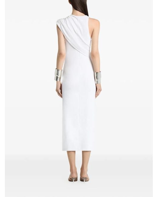 Courreges White Asymmetric Draped Dress