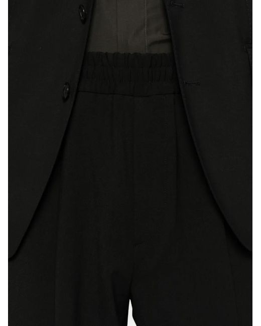 Zegna Black Elasticated-Waistband Trousers for men