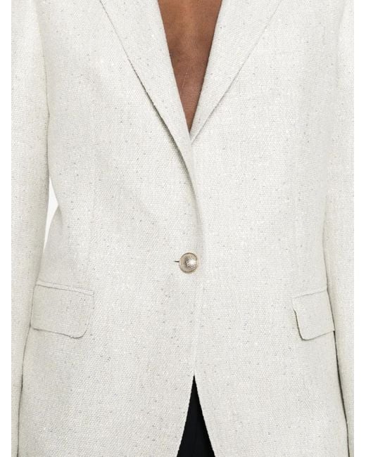 Tagliatore White Buttoned Blazer