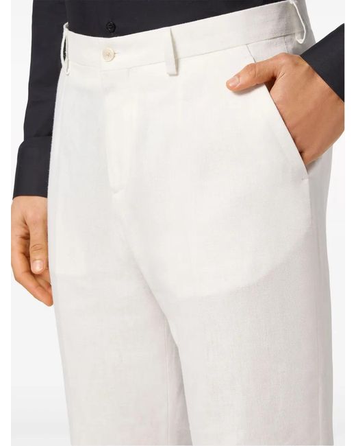 Philipp Plein White Linen Tailored Trousers for men
