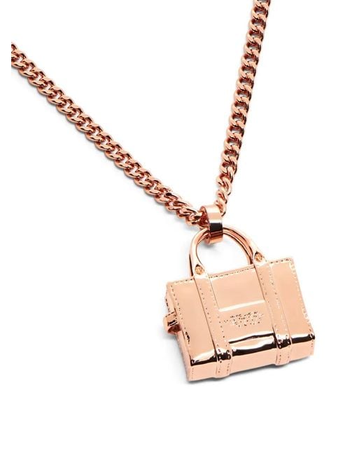 Marc Jacobs Pink The Mini Icon Tote Bag Charm Necklace