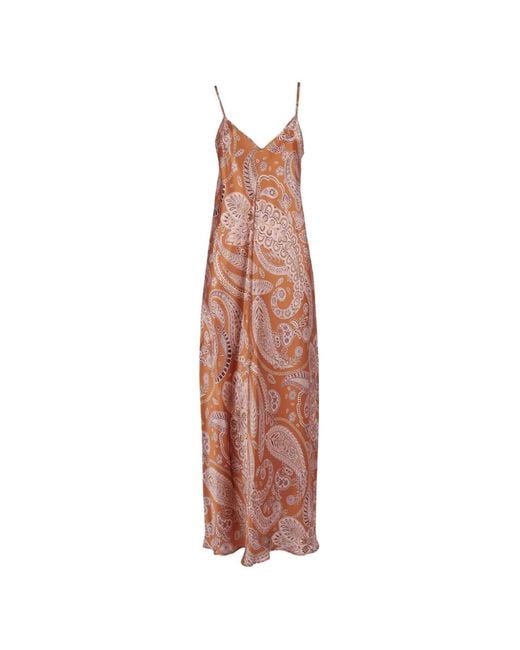 Antonelli White Paisley-Pattern Silk Maxi Dress