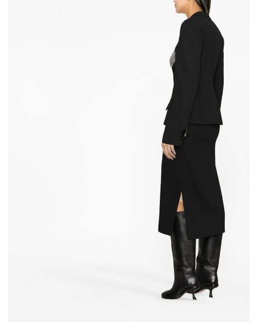 The Attico Black Gwenda Single-Breasted Blazer
