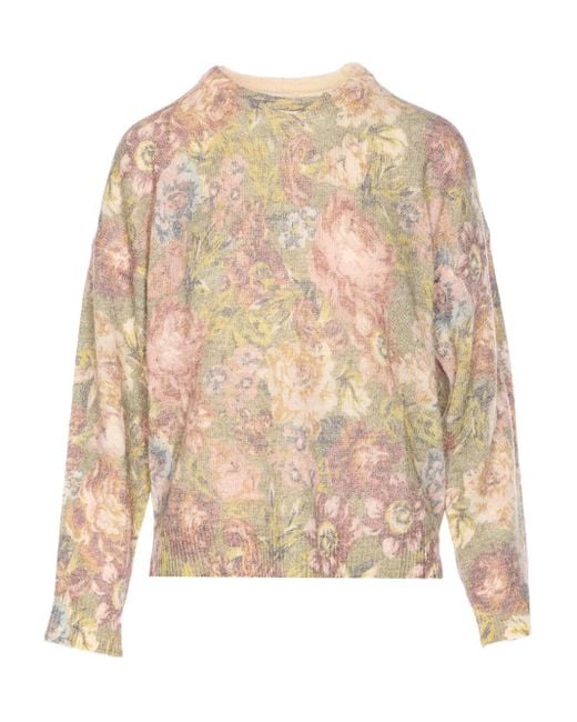 Liu Jo Natural Floral Pattern Knit Sweater
