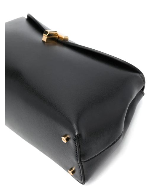 Totême  Black T-Lock Leather Clutch Bag