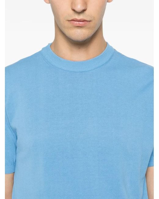 Manuel Ritz Blue Crew-Neck Short-Sleeve Top for men