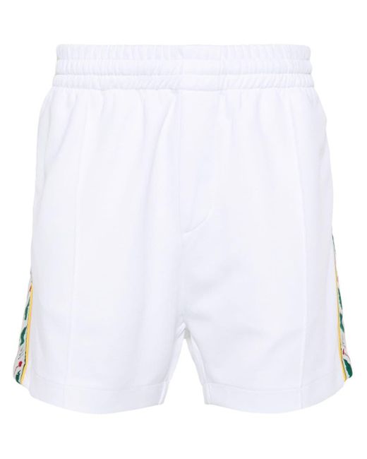 Casablancabrand White Logo-embellished Jersey Shorts for men