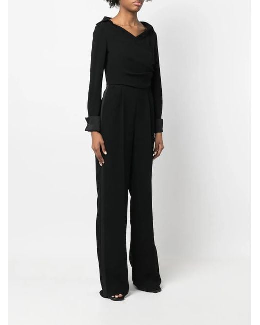 Max Mara Black Tailored Draped-Detail Jumpsuit