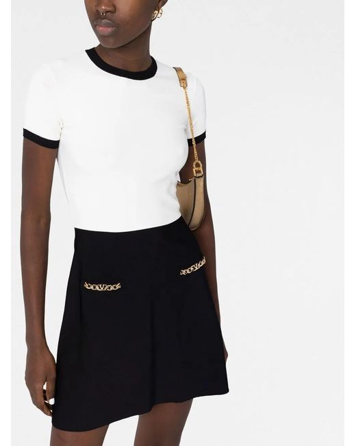Valentino Garavani White Vlogo Short-Sleeve Minidress