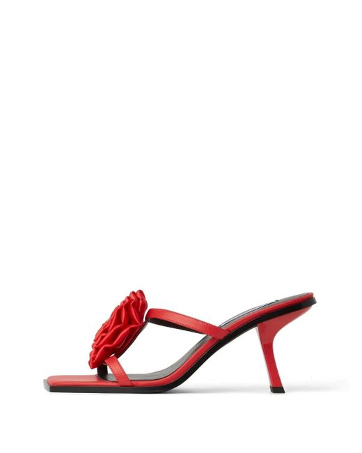 Karl Lagerfeld Pink Mules Mit Blumenapplikation 85Mm