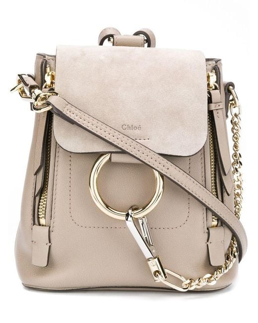 Mini sac à dos Faye Chloé en coloris Gray