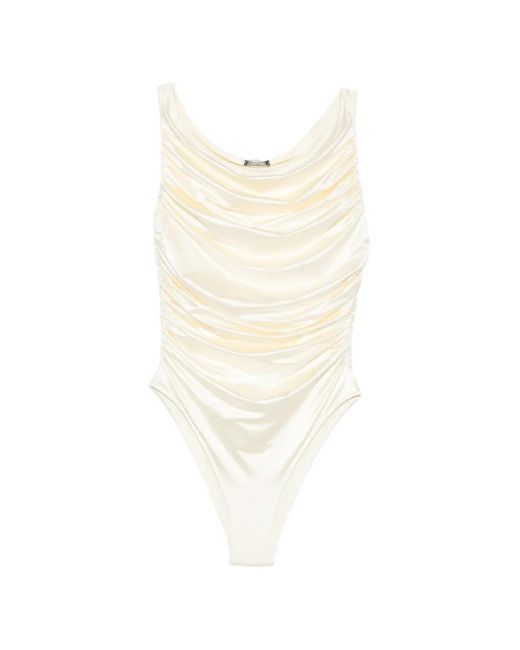 VENUJA White Ruched Swimsuit